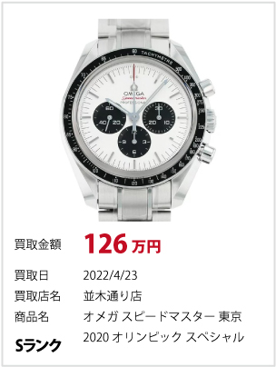 オメガ スピードマスター 東京2020 オリンピック スペシャルエディション Sランク　2022/4/23　 並木通り店　126万円