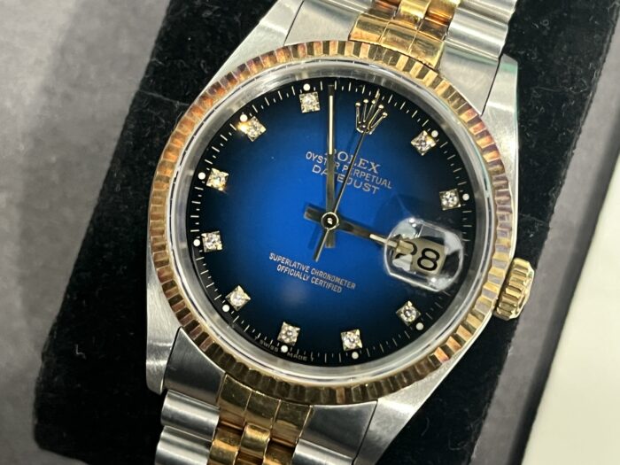 ロレックス デイトジャスト 16233 ブルー文字盤